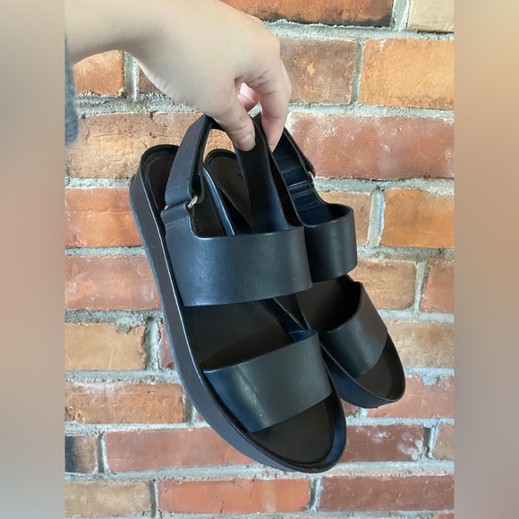 VINCE Marrett Platform Leather Sandals black size 6 - Picture 3 of 14